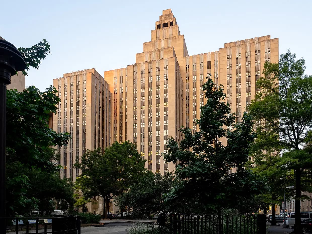 The Art Deco Criminal Courts Building at 100 Centre Street in Lower Manhattan
