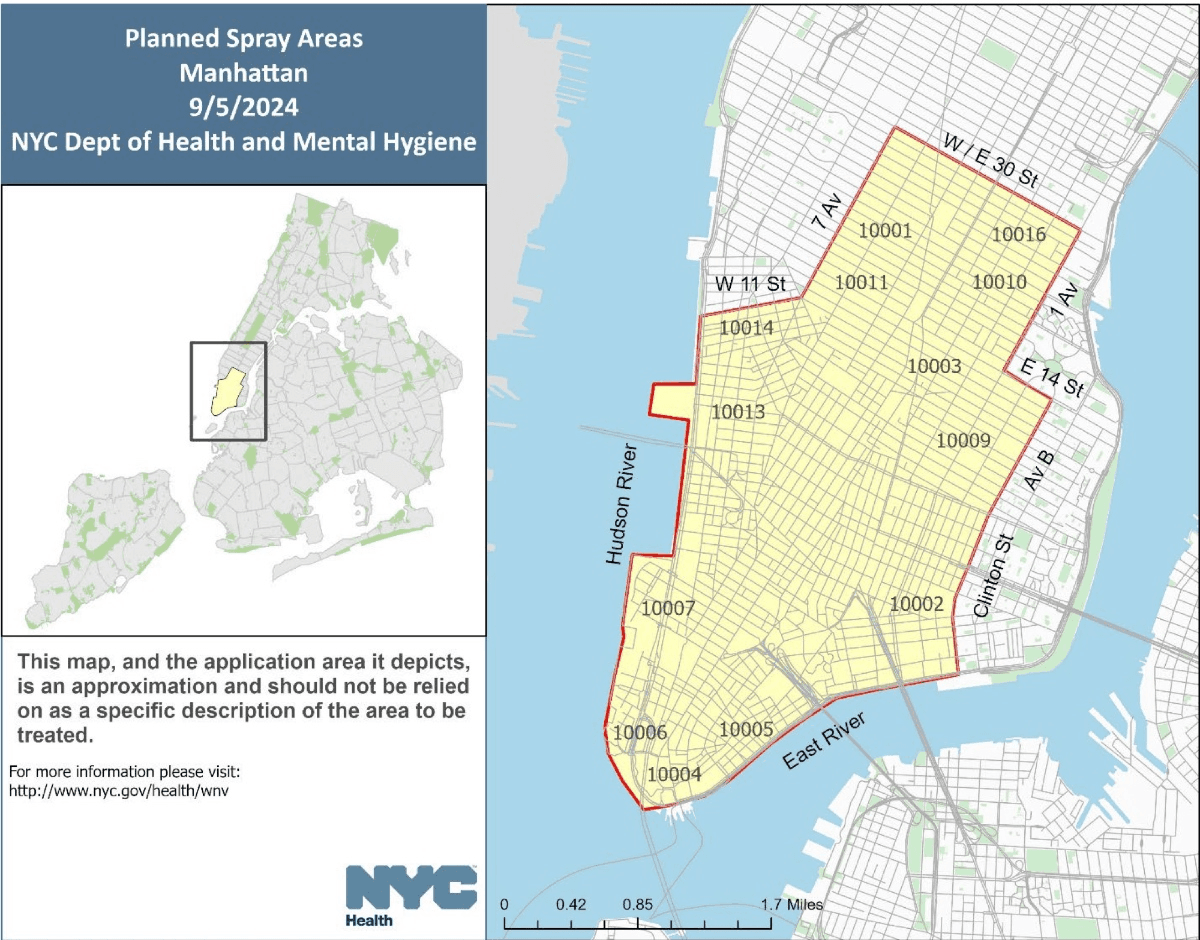Manhattan Mosquito Spraying This Week: West Nile Virus Found in All 5 Boroughs
